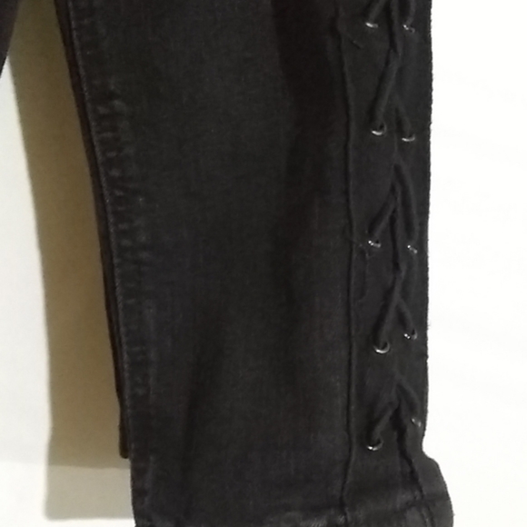 Indigo Rein Side Lace-Up Jeans Size 5/26 - Picture 2 of 8